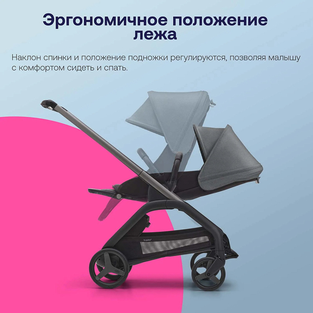 Прогулочная коляска Bugaboo Dragonfly complete Graphite/Grey Melange-Grey Melange