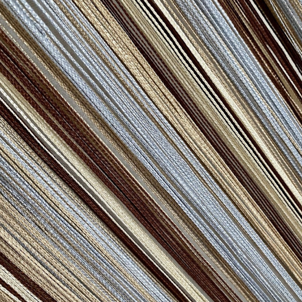 Нитяные шторы легкие радуга - серый, коричневый. 300 х 280 см. Арт. 103