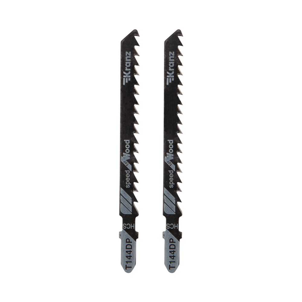 Пилка для электролобзика по дереву T144DP 100 мм 6 зубьев на дюйм 8-60 мм (2 шт./уп.) KRANZ