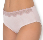 Высокие трусики-слипы с кружевом на поясе (Размер: 50) (Цвет: нежно-розовый)