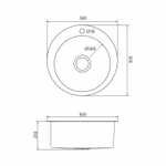 Мойка настол.монтаж D50 (3,0) вып 3 1/2 круглая  MIXLINE PRO 20см с сифоном (сатин)