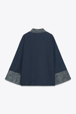 ZARA КИМОНО С ДЖИНСОВЫМ ЭФФЕКТОМ, СИНИЙ