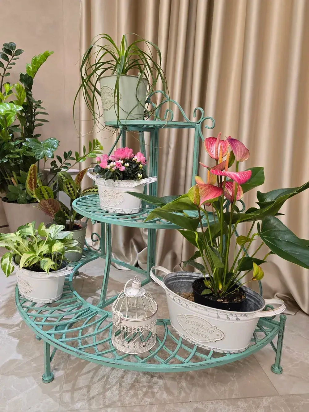 Подставка для цветов напольная металлическая