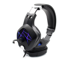 Накладные проводные наушники Komc M6 с МК Type-C+USB-LED black