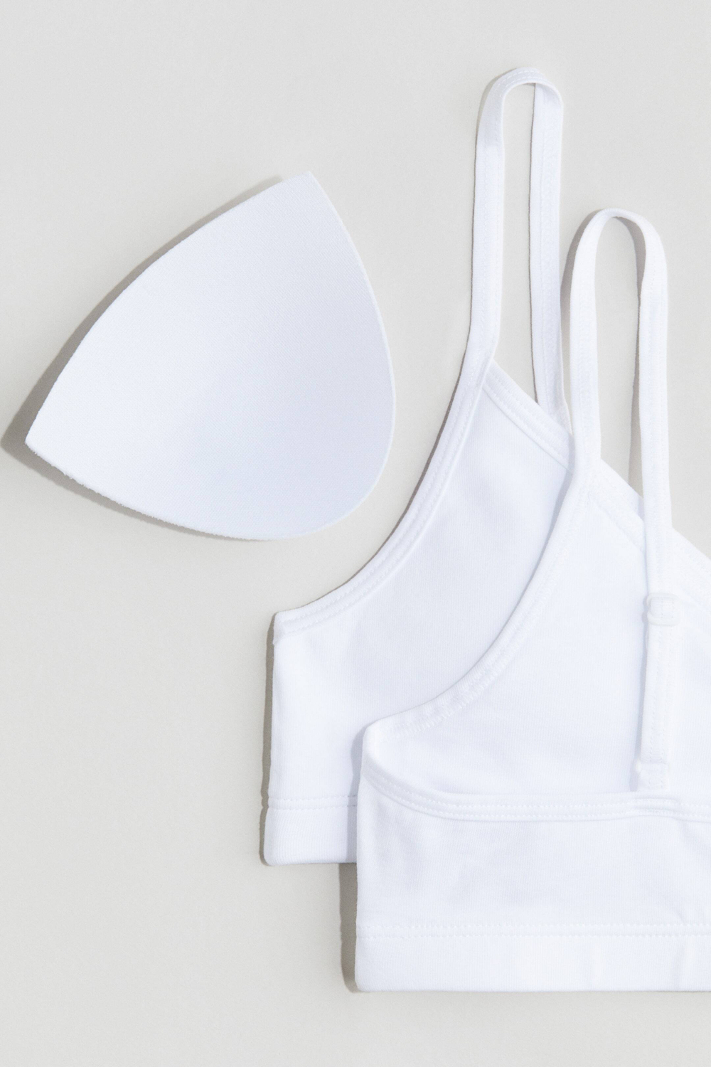 H&M Набор из двух укороченных топов с подкладкой, белый