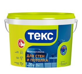 Краска в/д для стен и потолка Текс Универсал (3 кг)
