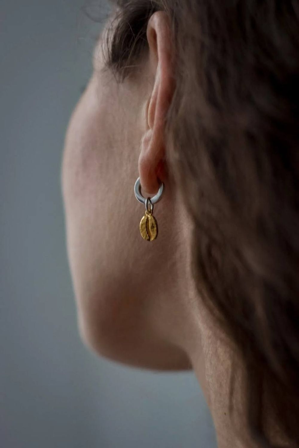 Подвеска кофейное зерно,позолота