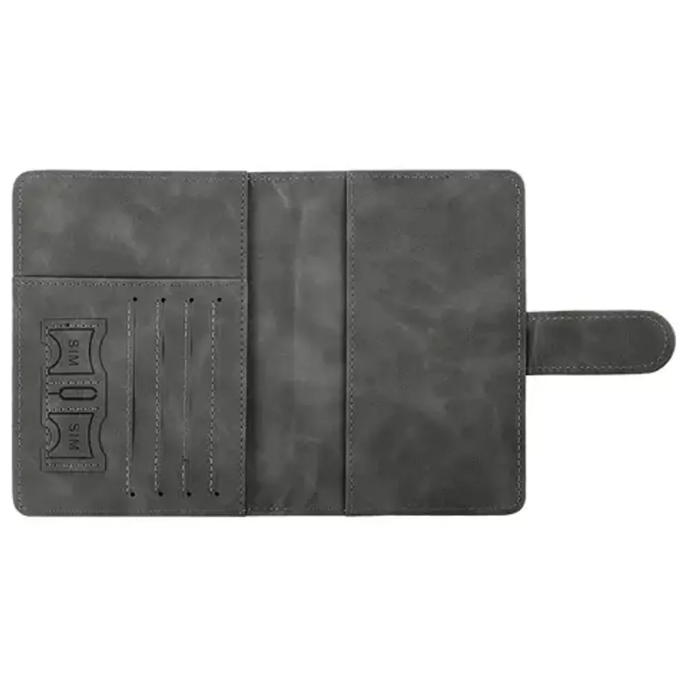 Обложка на паспорт, Brauberg, магнит, 9 карманов, серо-голубая