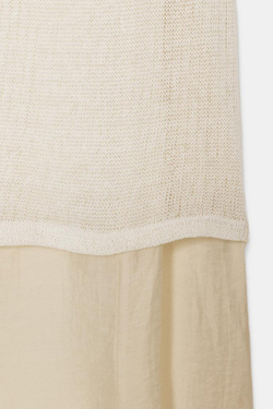 ZARA ДЛИННОЕ КОМБИНИРОВАННОЕ ПЛАТЬЕ, ЦВЕТ СЛИВОЧНОГО МАСЛА