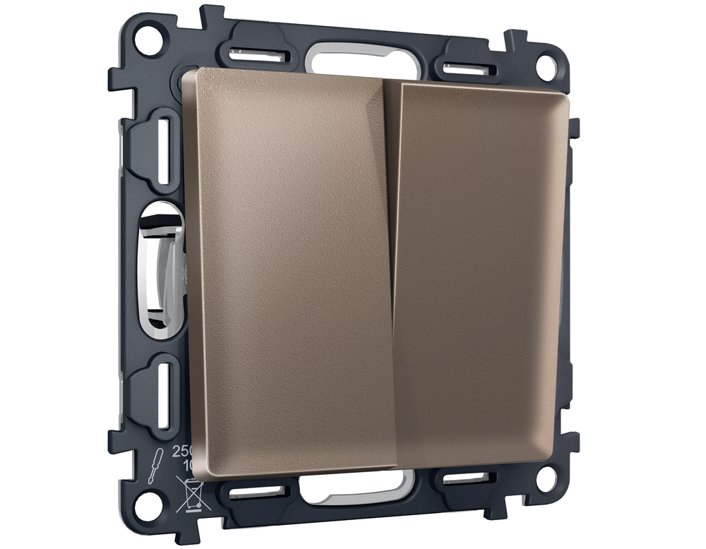 MA633010 Комплект механизма 2-кл выключателя ALFA Темная бронза матовый QUANT (AP6330, VM115)