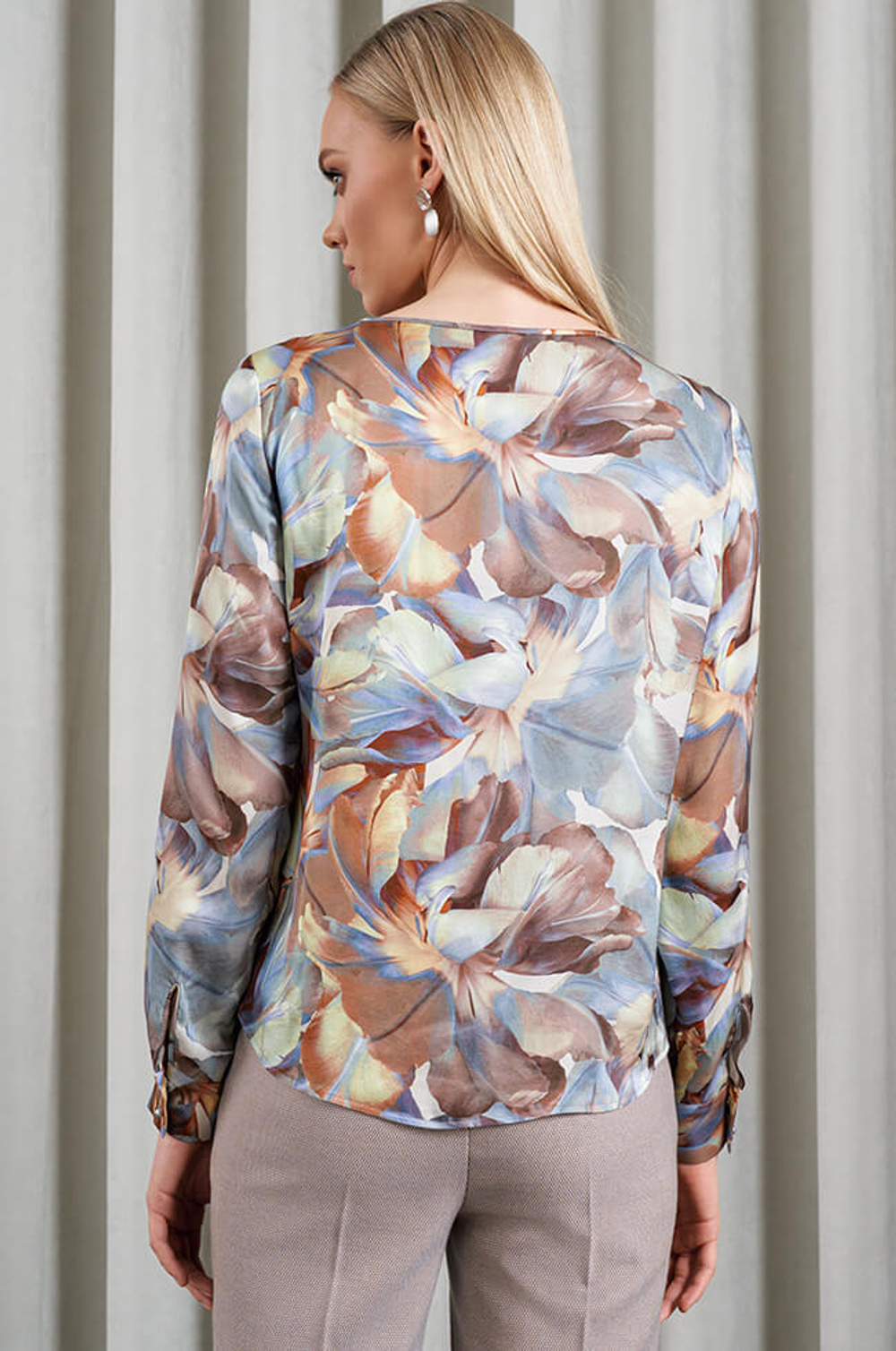 22894 Блузка женская (серо-голубой принт)