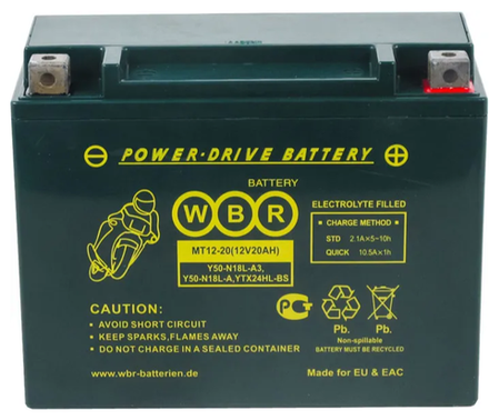 WBR MT12-20 аккумуляторная батарея для мотоцикла/квадроцикла