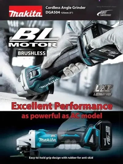 DGA504 18 В LXT Бесщеточная аккумуляторная 125-миллиметровая угловая шлифовальная машина с ползунковым переключателем