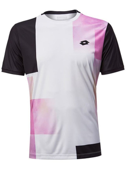Футболка мужская теннисная Lotto Top Ten III Tee PRT PL - bright white/all bla