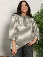 Блуза Сафари (бело-зеленая) Б15423-18М LT Collection