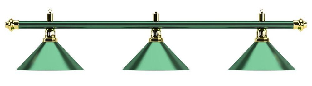 Лампа на три плафона &quot;Allgreen&quot; D35 (зелёная штанга, зелёный плафон D35см)