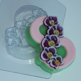 Форма пластиковая  8 Марта/Орхидея по диагонали