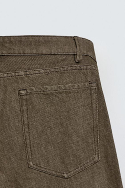 ZARA ДЖИНСЫ STRAIGHT FIT, СВЕТЛО-КОРИЧНЕВЫЙ