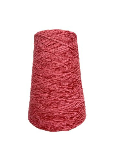 Пряжа на бобине 200г -100% натуральный шелк велюр ленточный (Италия) 100г-610м разбеленный красный