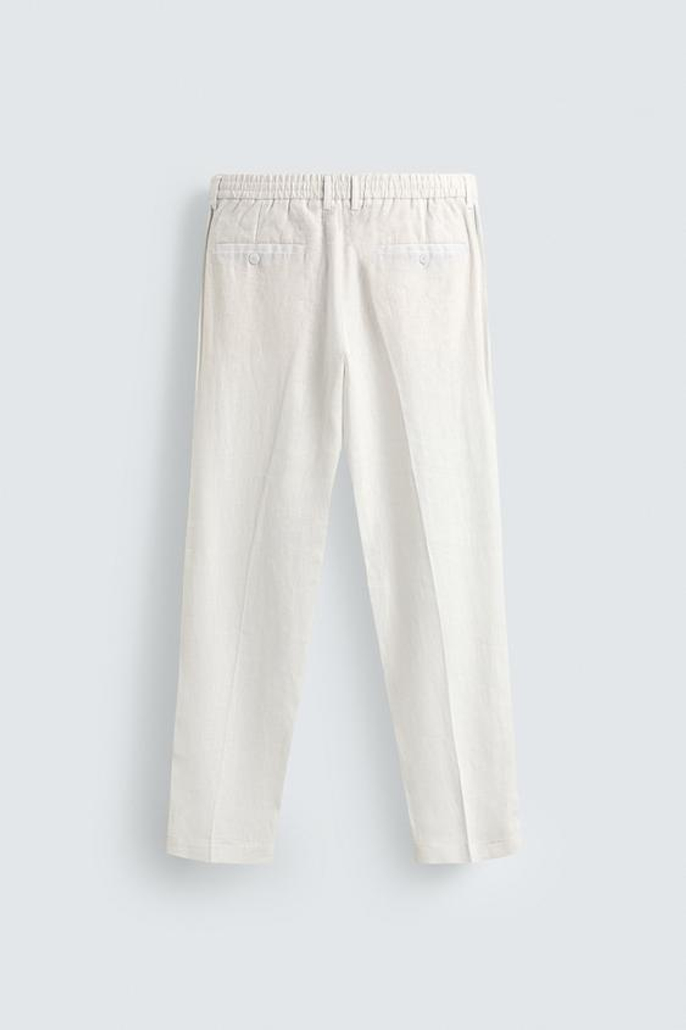 ZARA БРЮКИ КЛАССИЧЕСКОГО КРОЯ ИЗ 100% ЛЬНА, БЕЛЫЙ