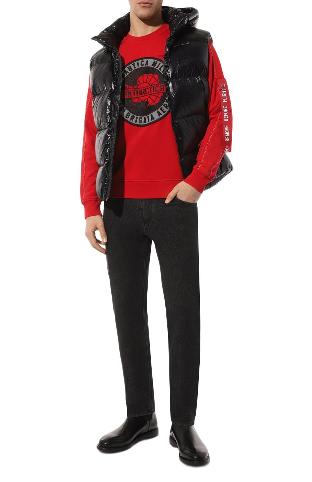 Свитшот муж. AERONAUTICA 1814 красный Антарктика