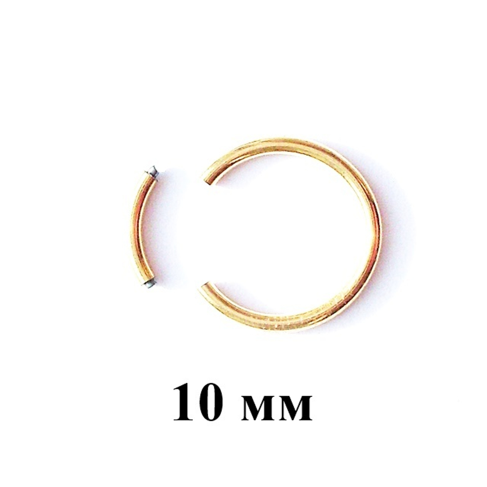 Кольцо сегментное 10 мм, толщина 1,2 мм для пирсинга . Сталь 316. 1 шт