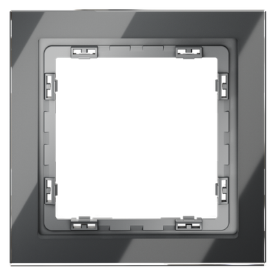 Рамка стеклянная VOLTUM S70 на 1 пост, (графит, стекло)