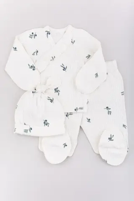 Комплект распашонка ползунки Biniboo оливки