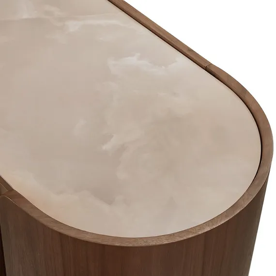 Комод Shelf 200х80 см, шпон ореха, белая керамика