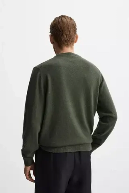 ZARA СВИТЕР ИЗ 100% ШЕРСТИ, ЗЕЛЕНЫЙ