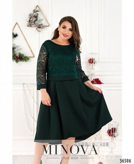 Платье 8619-1-темно-зеленый Minova Фото 2