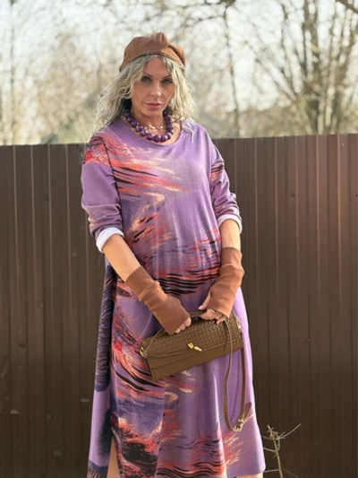 Платье / бочонок / трикотаж фиолетовый