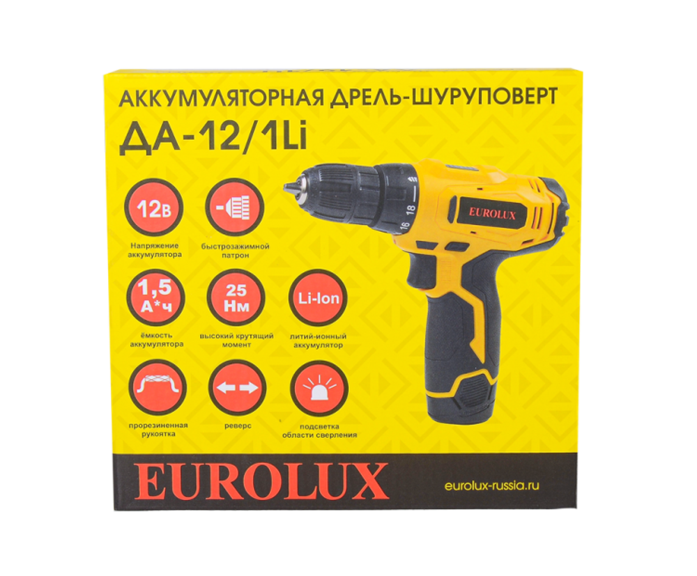 Дрель-шуруповерт Eurolux ДА-12/1Li