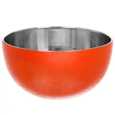 Салатник из нержавеющей стали 0,4л 12*6см цветное покрытие «жатка»