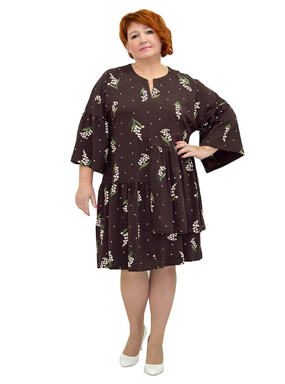 Платье-туника из вискозы Брауни