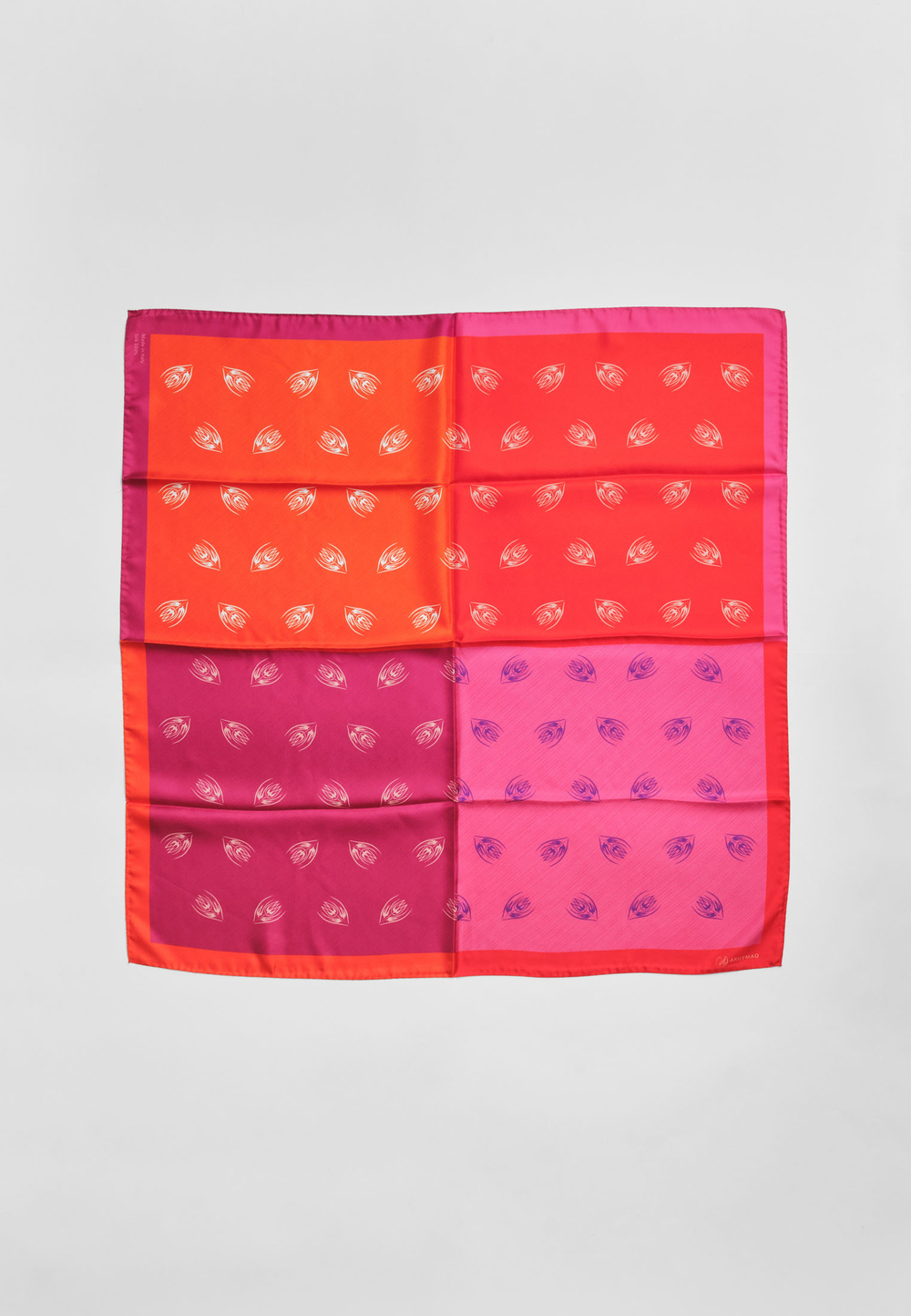 Шелковый платок Qarlygash&Qyzgaldaq RED PINK 90х90