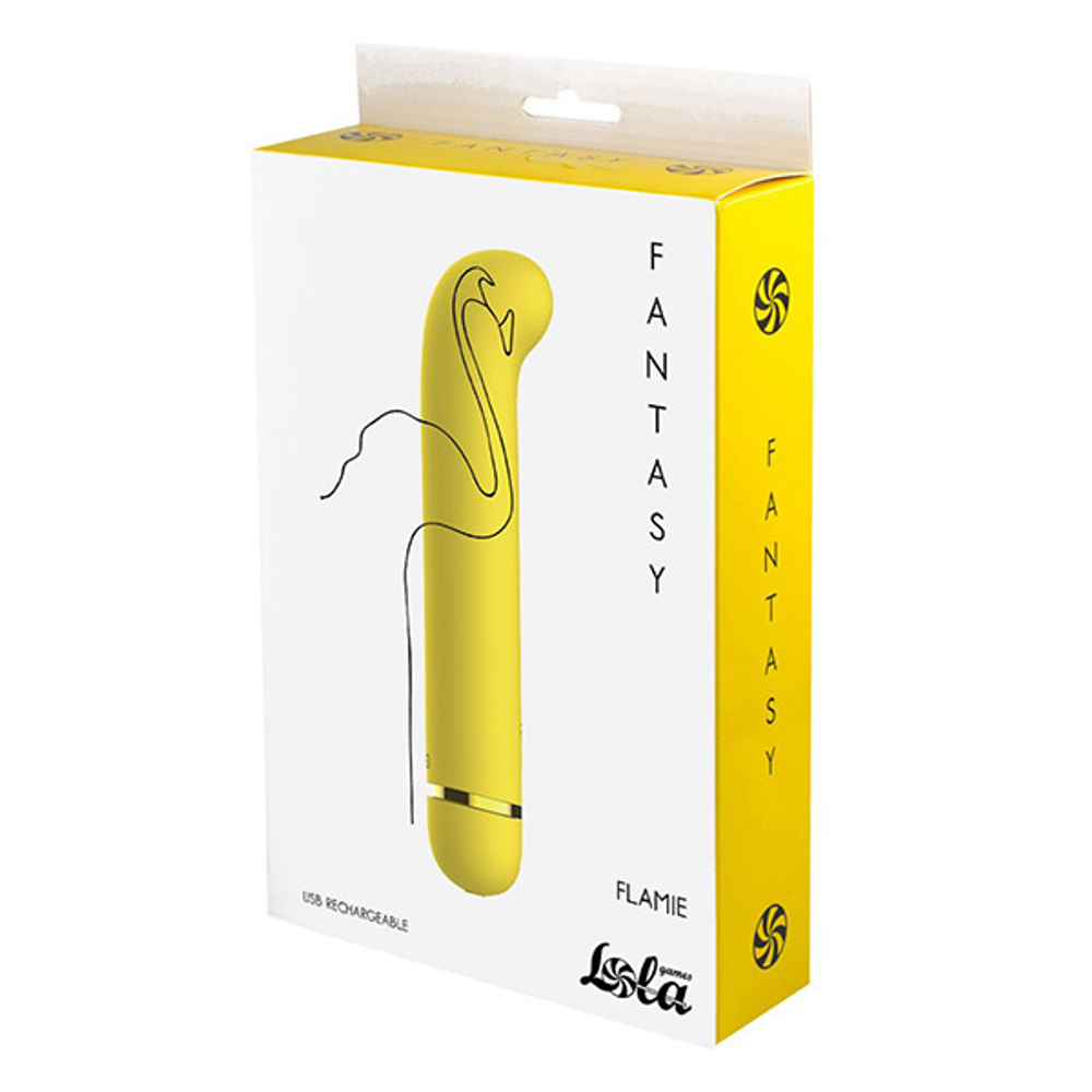 Желтый перезаряжаемый вибратор 18,5см Lola Games Fantasy Flamie 7912-01lola