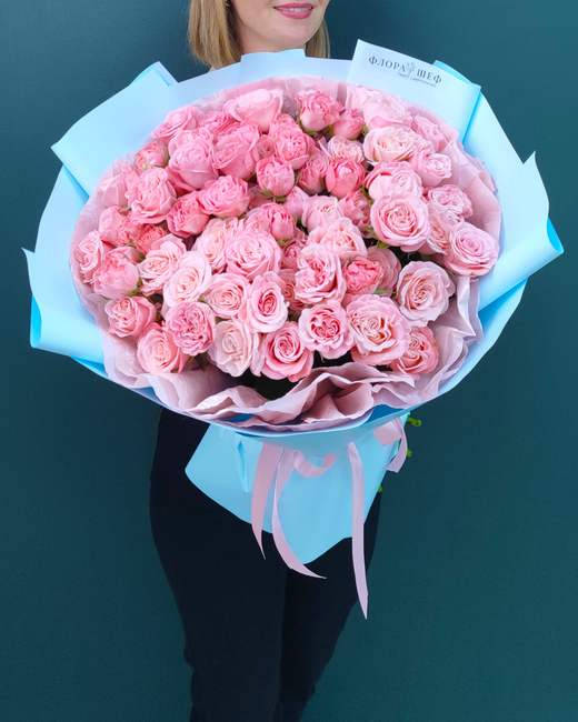 Роза кустовая Мадам Бомбастик,19 веток(00212)