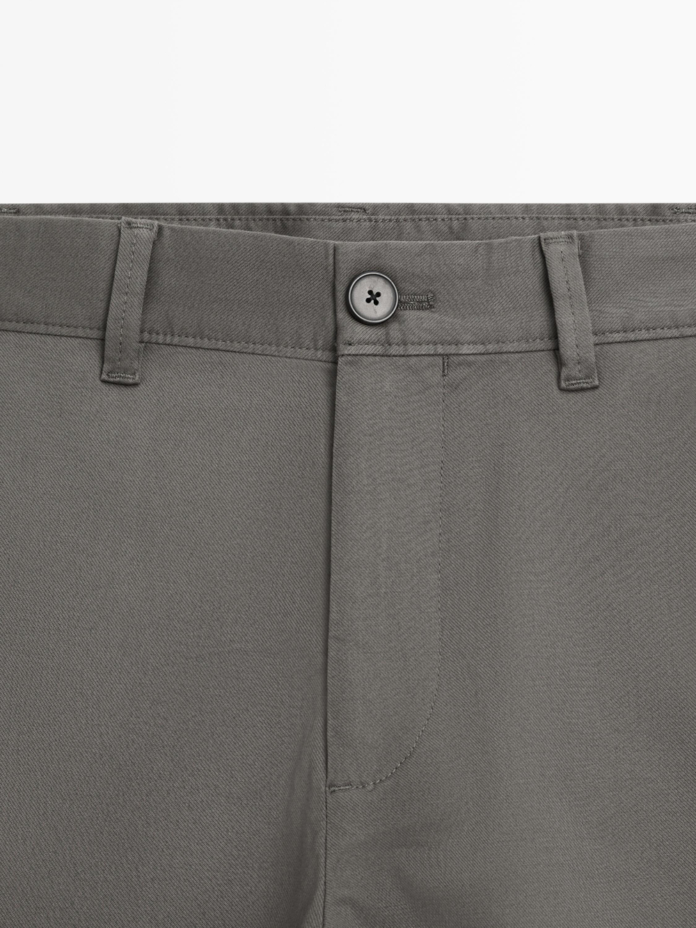 Massimo Dutti Зауженные брюки из смесовой хлопковой ткани, серый