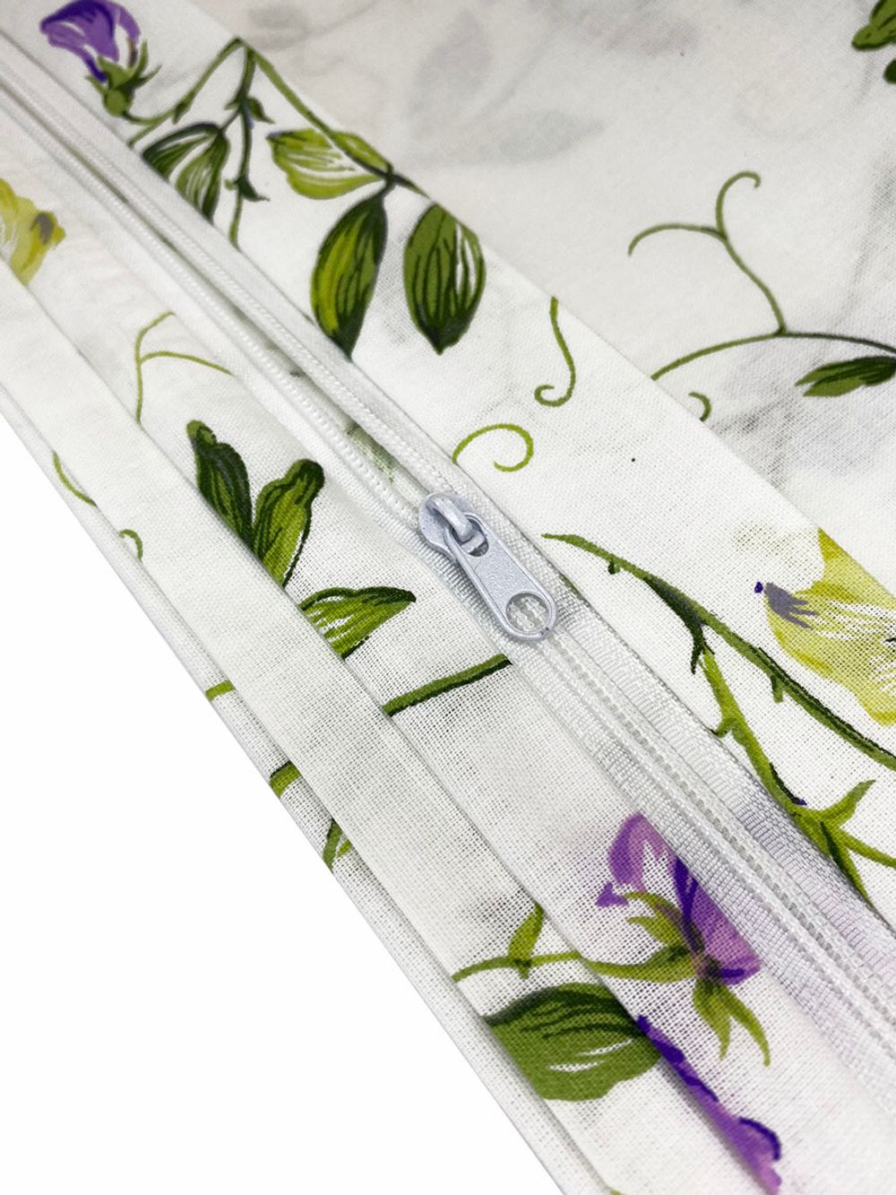 Постельное белье перкаль Сказка "Душистый горошек" 2-спальное Наволочка 50х70 см 2 шт Простынь на резинке 160x200 см Пододеяльник 175x215 см