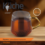 Кружка Leonord AROMA 435 мл из боросиликатного стекла с рельефным корпусом
