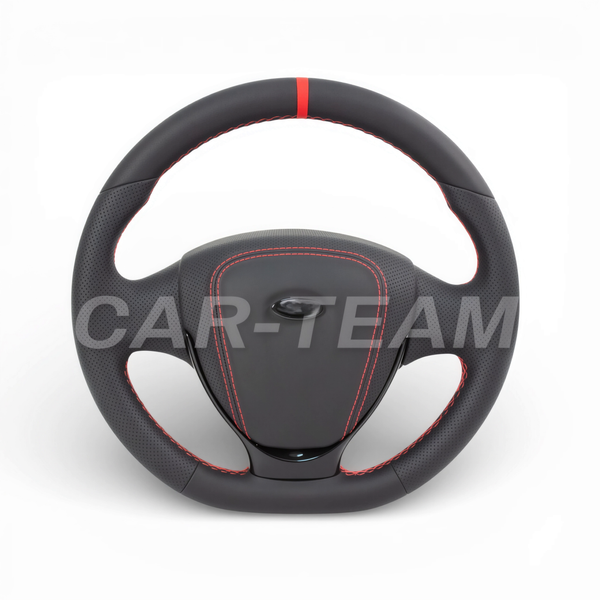 Руль в стиле Приора 2 в сборе адаптированный на ВАЗ 2113, 2114, 2115 - в экокоже и центральной отметкой