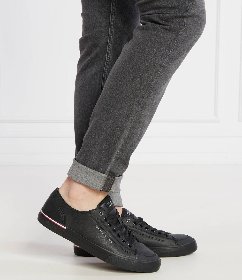 Кожаные кроссовки Tommy Hilfiger - черный(FM0FM04953)