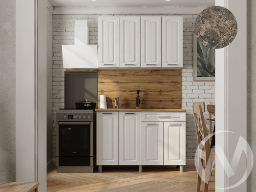 Кухня Лаура 1.2м (корпус белый/клен белый) 38мм королевский опал