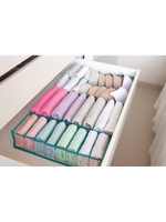 Органайзер прозрачный 40х25х10 см, 8 ячеек, Бирюзовый