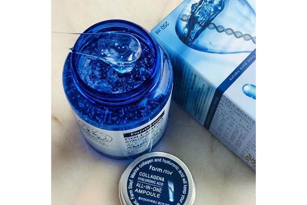 Сыворотка с гиалуроновой кислотой и коллагеном FarmStay All In One Collagen and Hyaluronic Ampoule