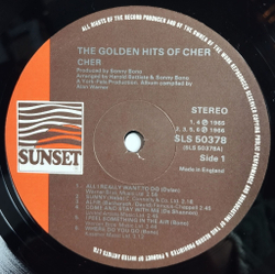 Винтажная виниловая пластинка LP The Golden Hits Of Cher (UK 1980)