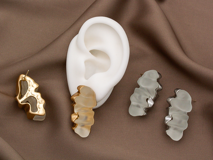 Серьги-гвоздики "Абстракция" 35мм