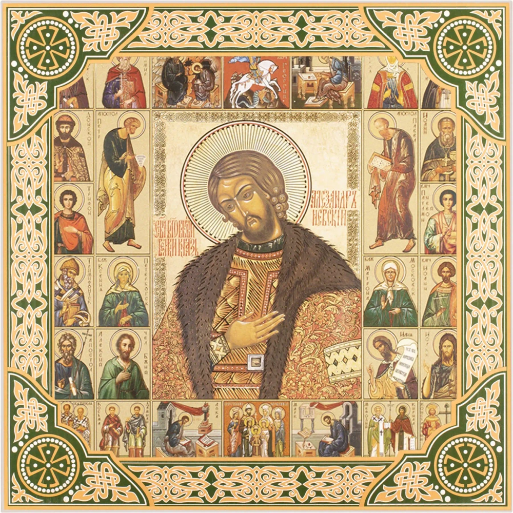 Икона "Александр Невский", рама 28х28, в коробке