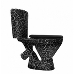 Унитаз-компакт "ЭЛЕГАНТ" черный кракелюр (косой, нижн, сид.полип., арм) (Rosa)